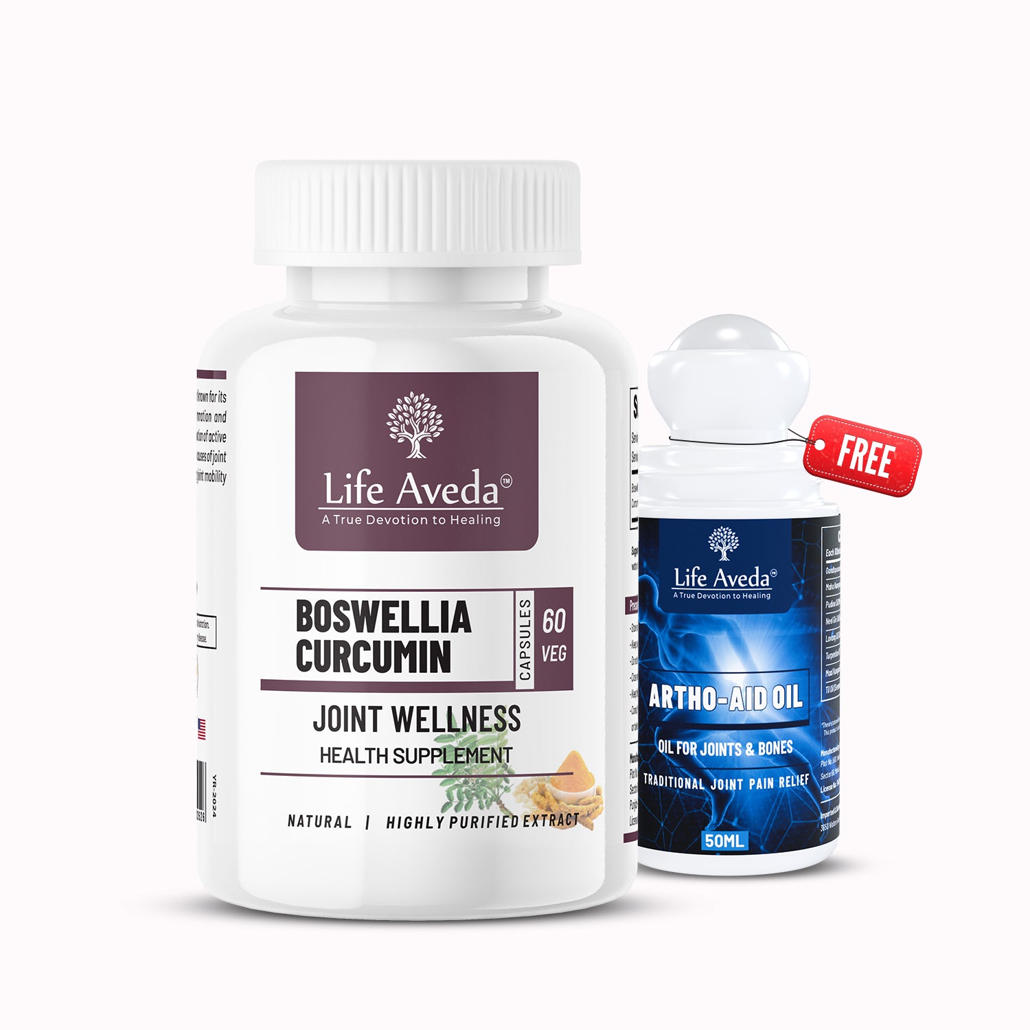 Boswellia Curcumin + Artho-Aid Oil | Support Joint Flexibility, Comfort & Mobility Naturally