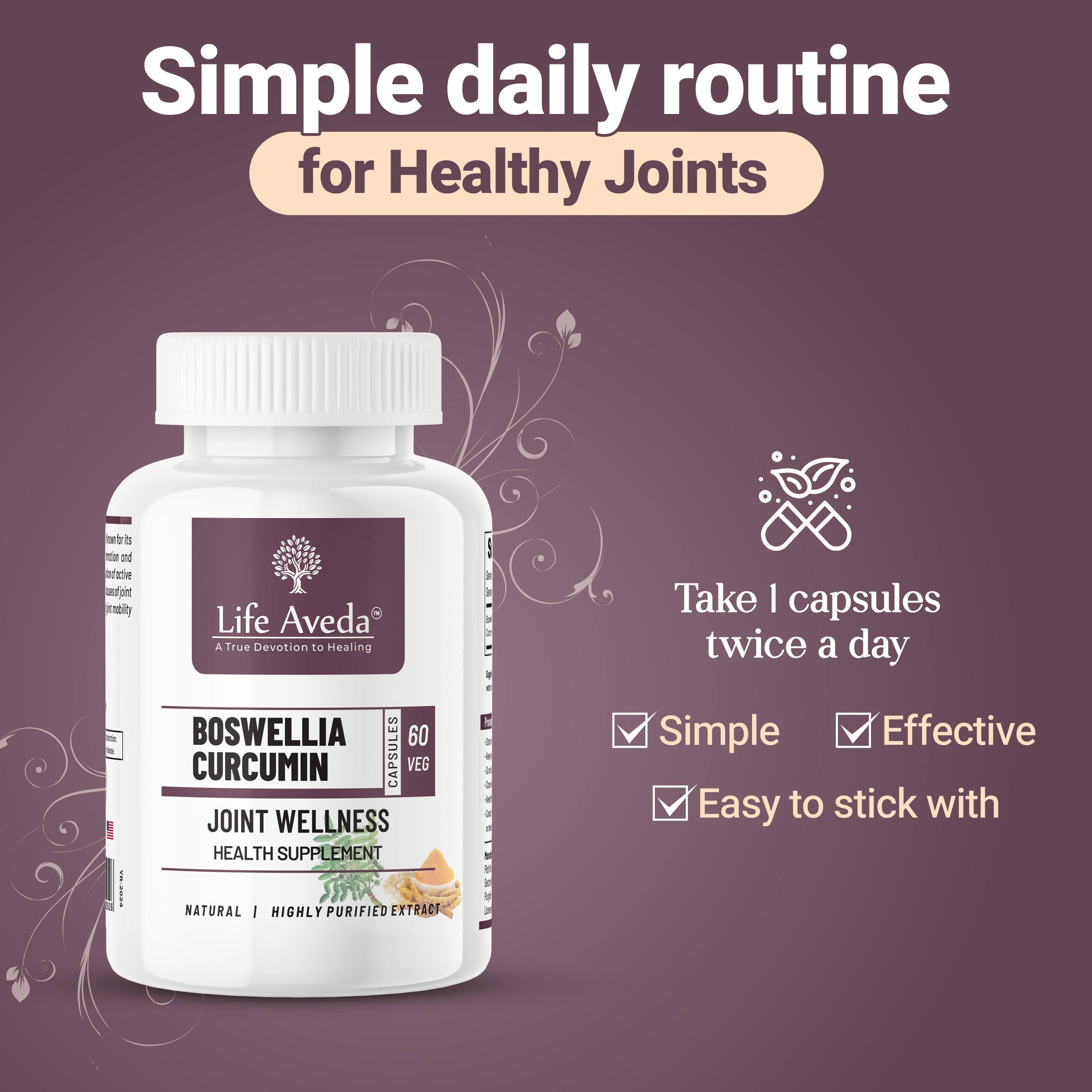 Boswellia Curcumin + Artho-Aid Oil | Support Joint Flexibility, Comfort & Mobility Naturally