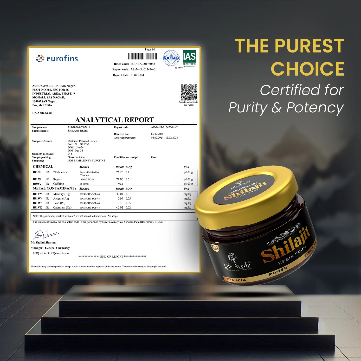 Pure and certified shilajit resin - Life Aveda