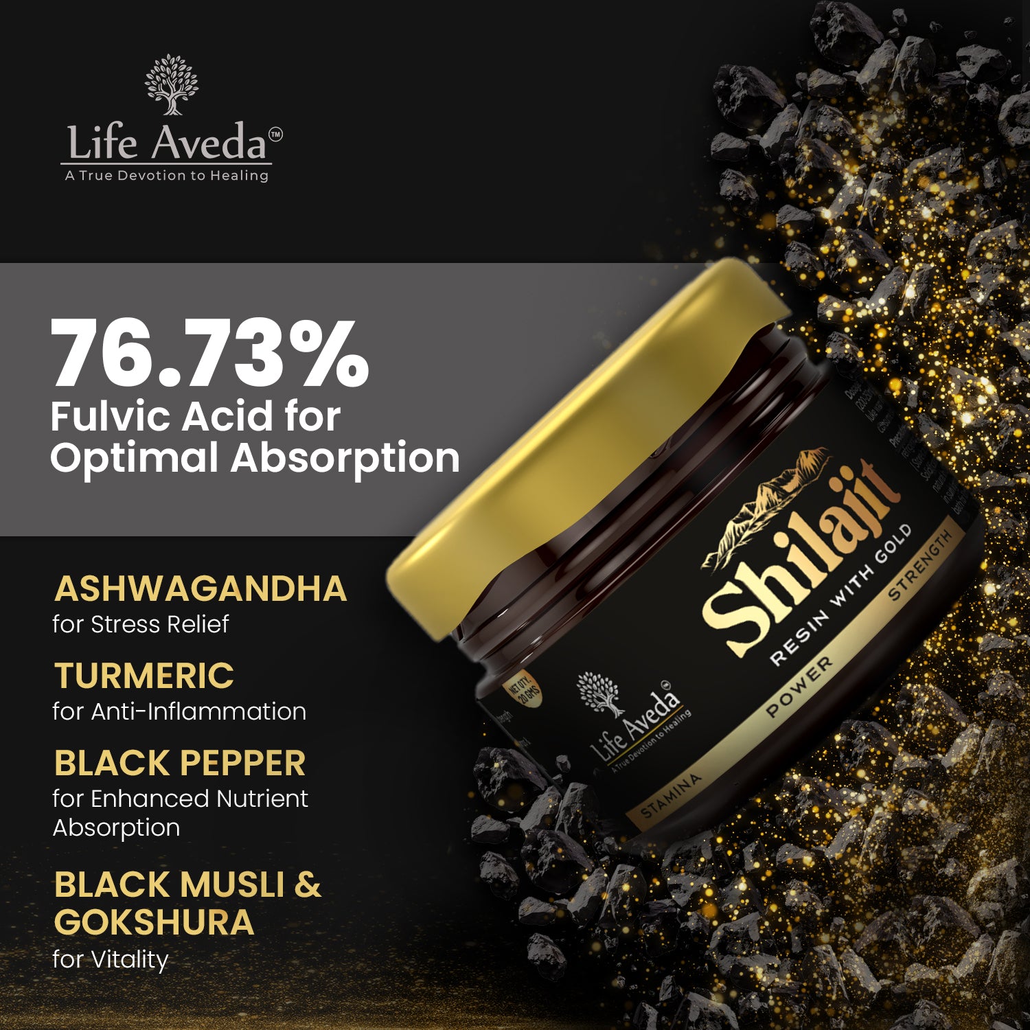 Shilajit Resin with Gold