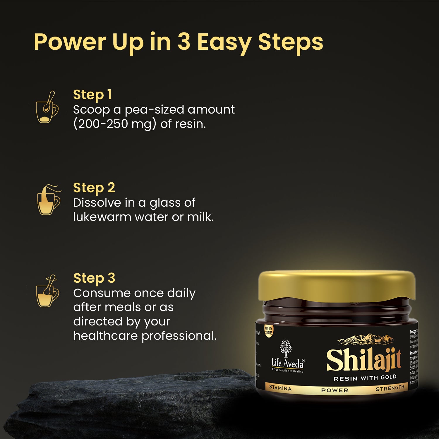 Shilajit Resin with Gold