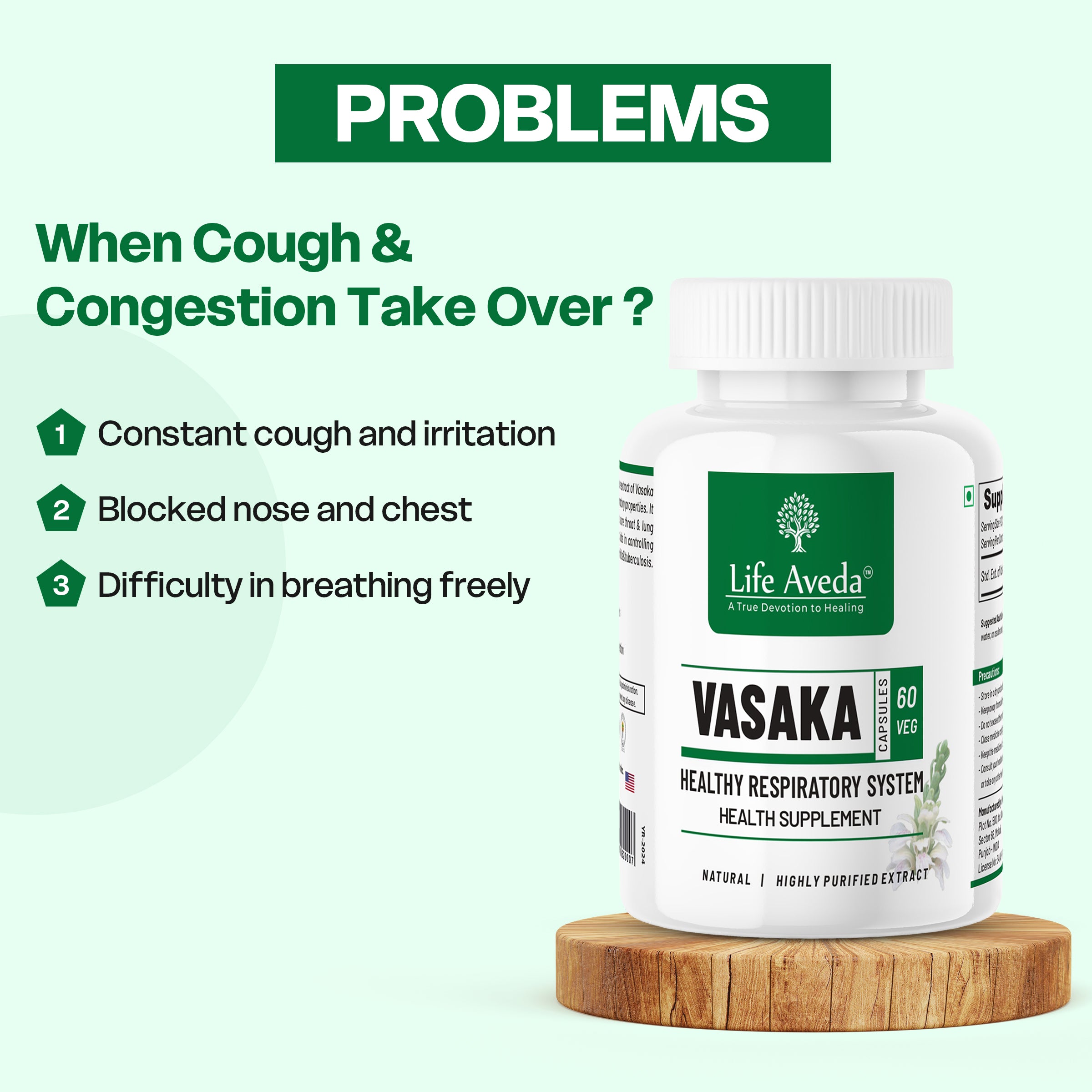 Vasaka Capsules – Ayurvedic Support for Healthy Lungs & Airways