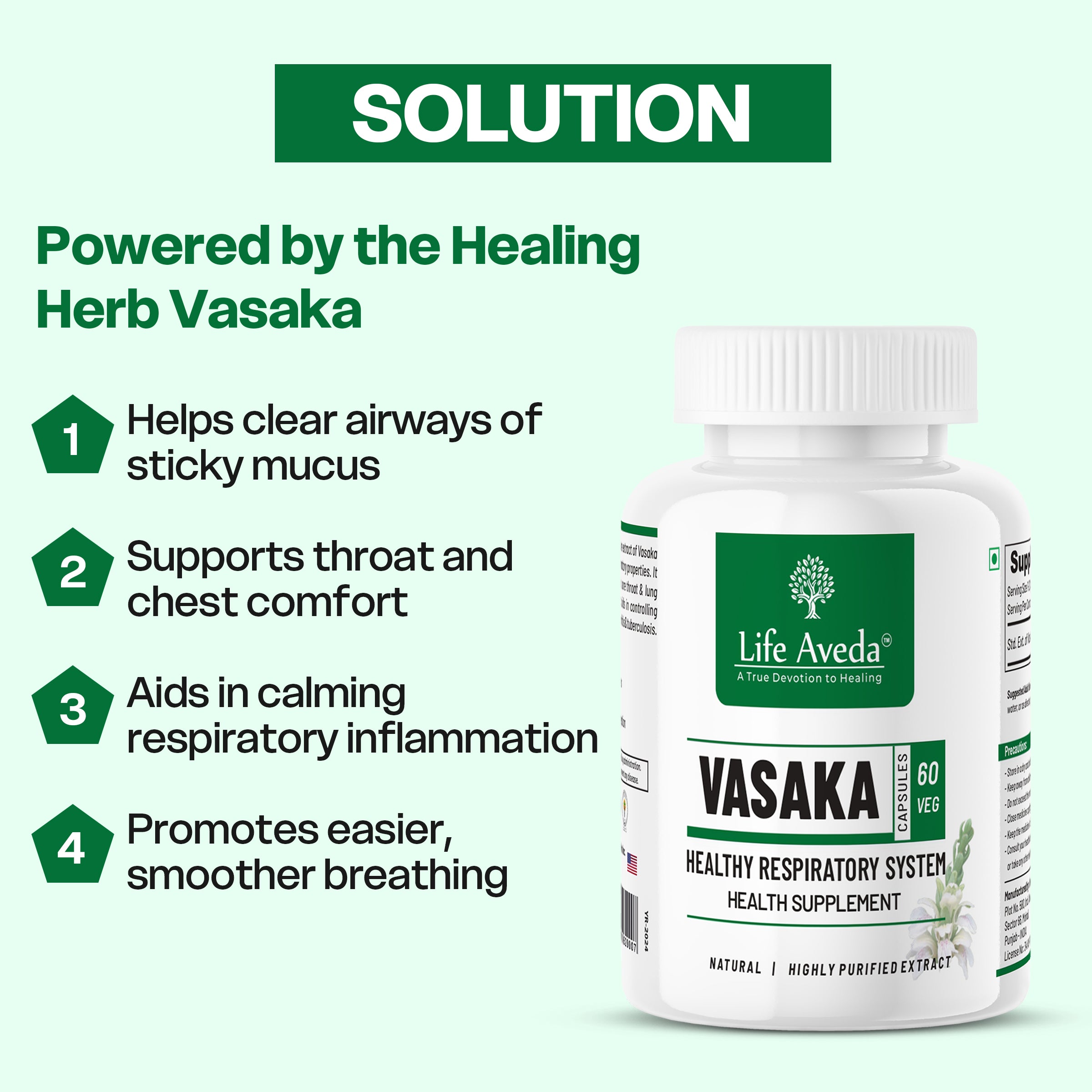 Vasaka Capsules – Ayurvedic Support for Healthy Lungs & Airways