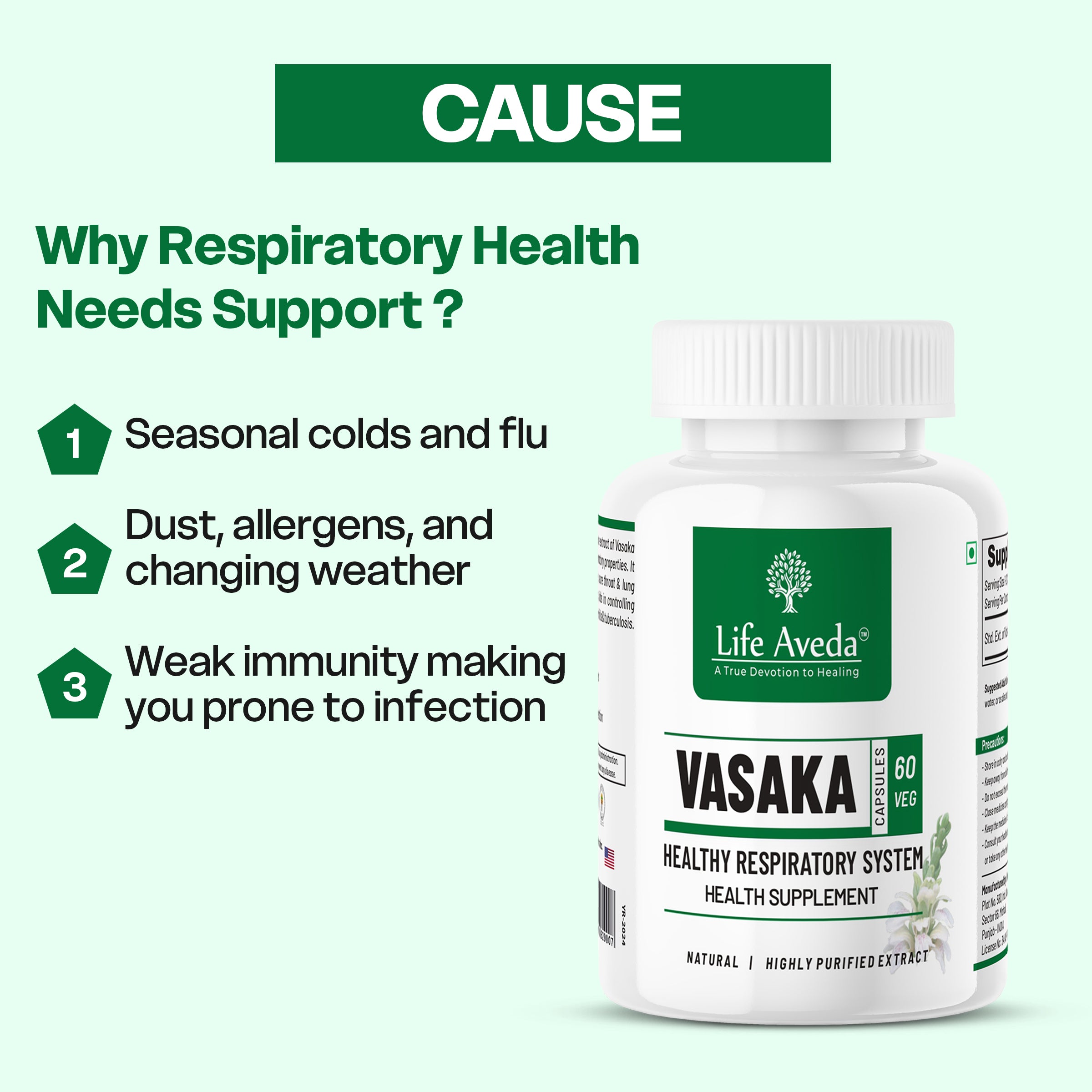 Vasaka Capsules – Ayurvedic Support for Healthy Lungs & Airways