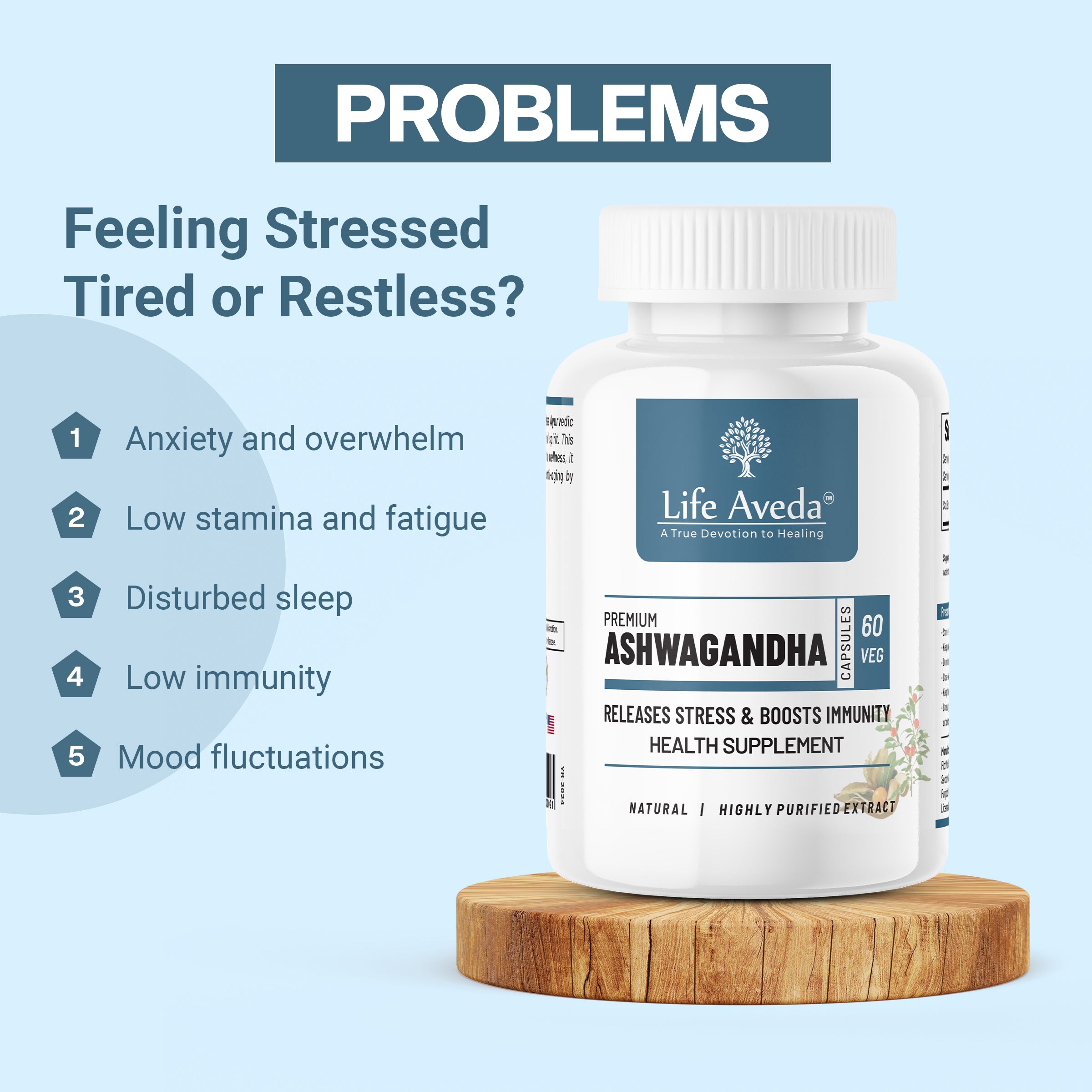 Premium Ashwagandha Capsules – Ayurvedic Support for S t r e s s Relief, Strength & Restful Sleep