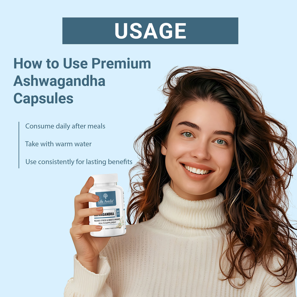 Premium Ashwagandha Capsules – Ayurvedic Support for S t r e s s Relief, Strength & Restful Sleep