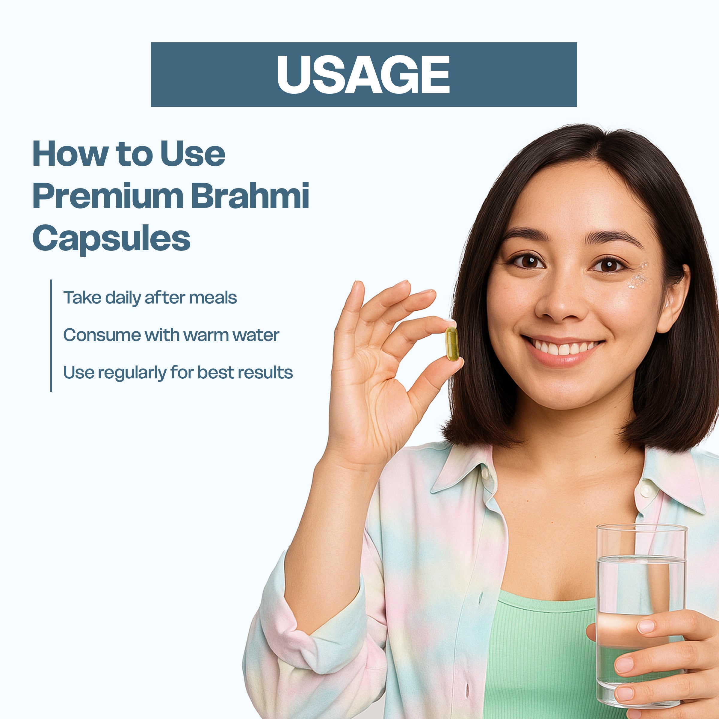 Premium Brahmi Capsules – Ayurvedic Support for Memory, Focus & Mental Calm