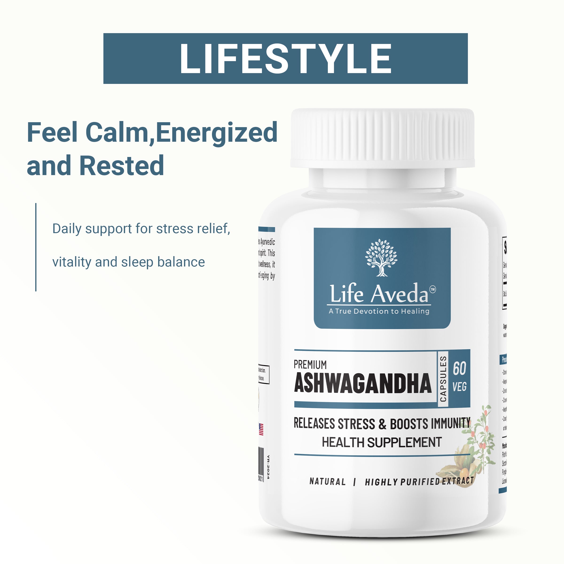Premium Ashwagandha Capsules – Ayurvedic Support for S t r e s s Relief, Strength & Restful Sleep