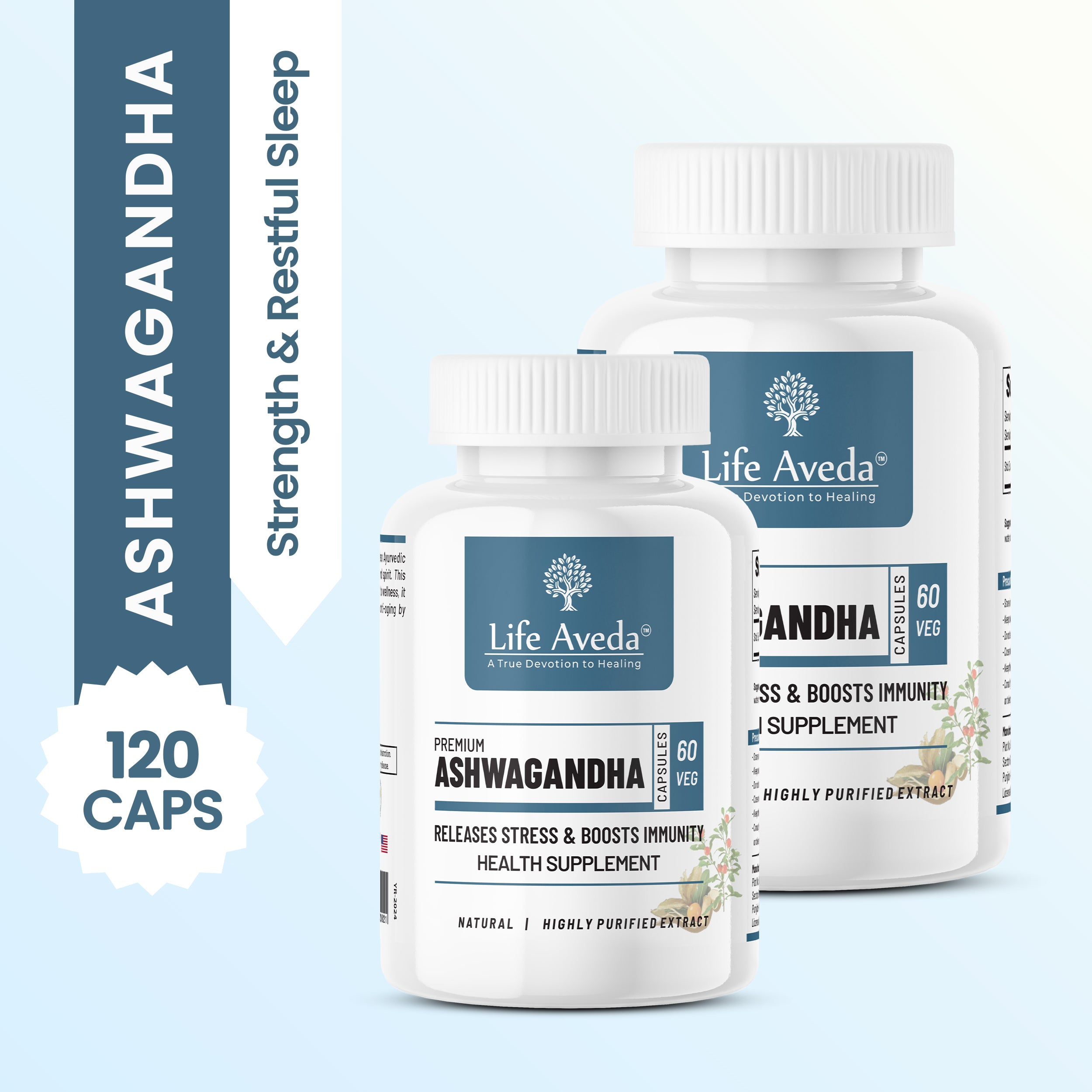 Premium Ashwagandha Capsules – Ayurvedic Support for S t r e s s Relief, Strength & Restful Sleep