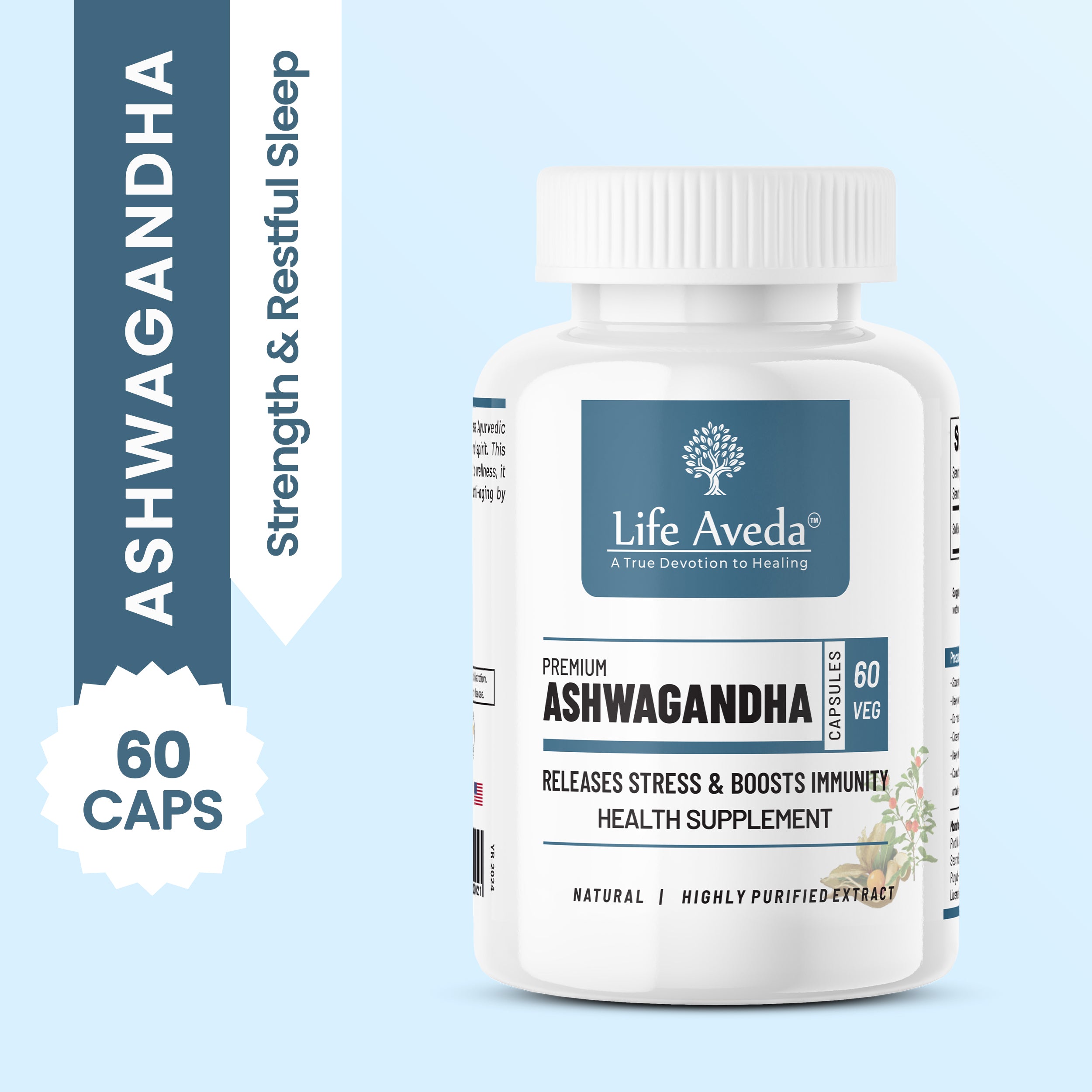 Premium Ashwagandha Capsules – Ayurvedic Support for S t r e s s Relief, Strength & Restful Sleep