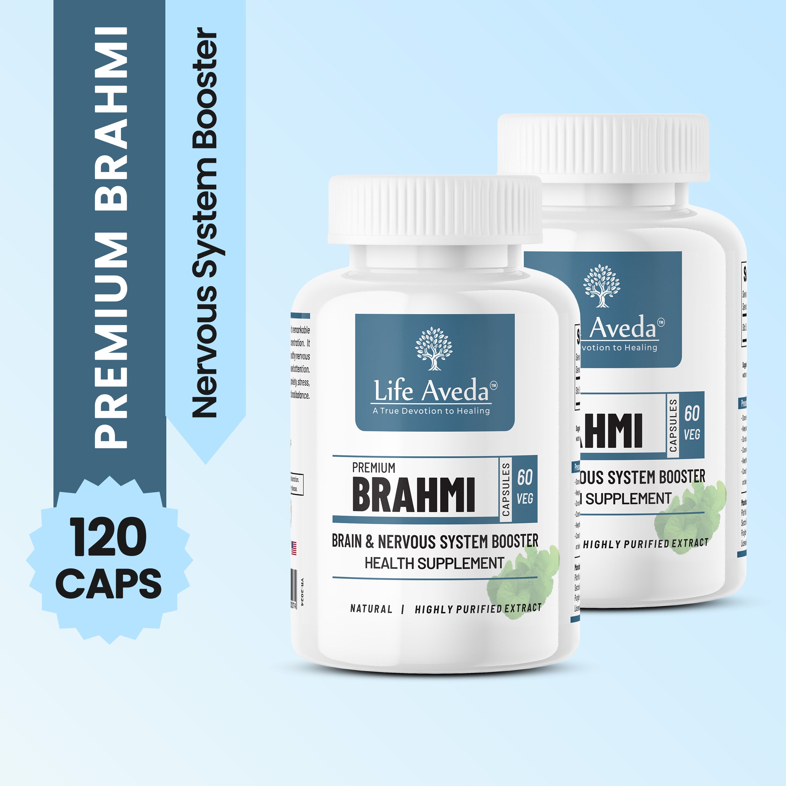 Premium Brahmi Capsules – Ayurvedic Support for Memory, Focus & Mental Calm