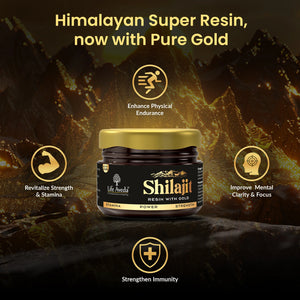 Himalayan shilajit resin with pure gold - Life Aveda
