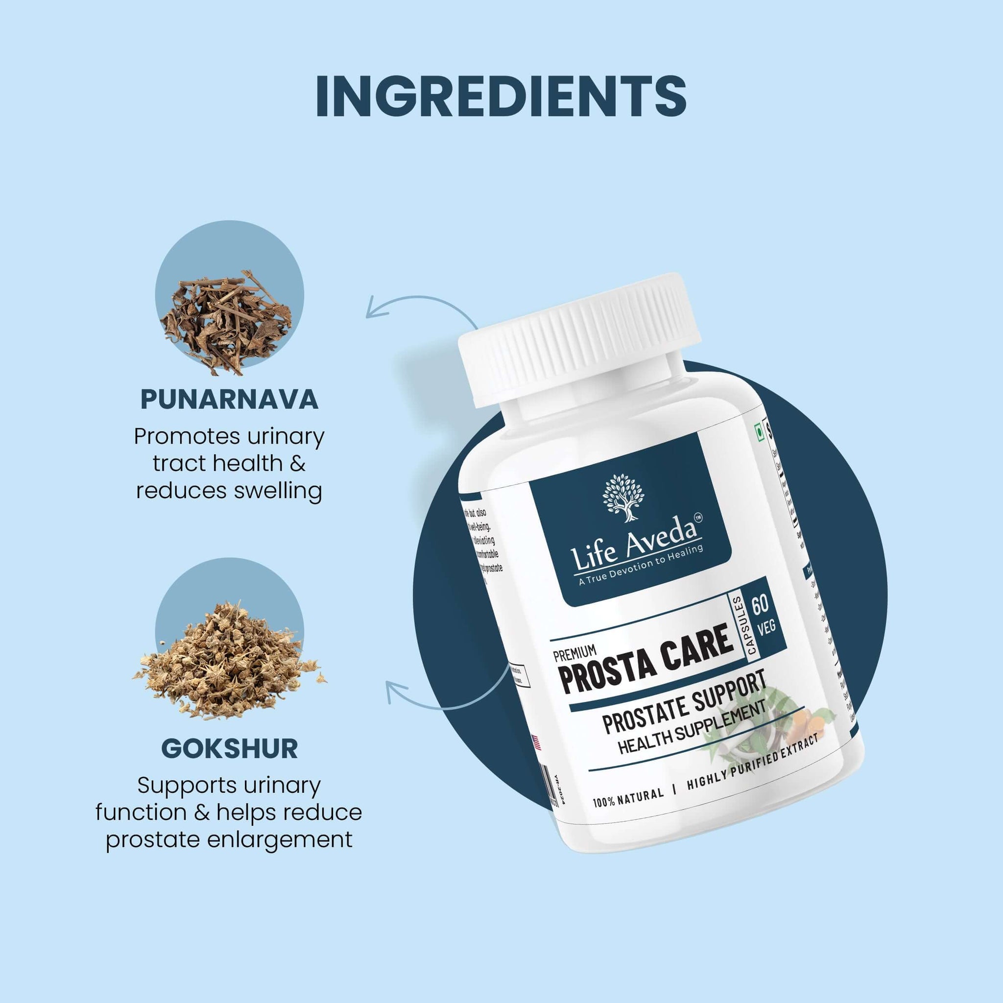 Premium Prosta Care Ayurveda Capsules for Men Prostate Care | Life Aveda