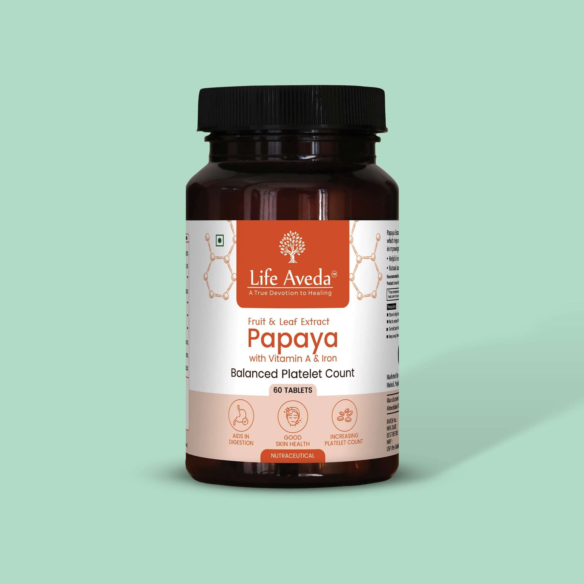 Papaya Fruit and Leaf Extract Tablets