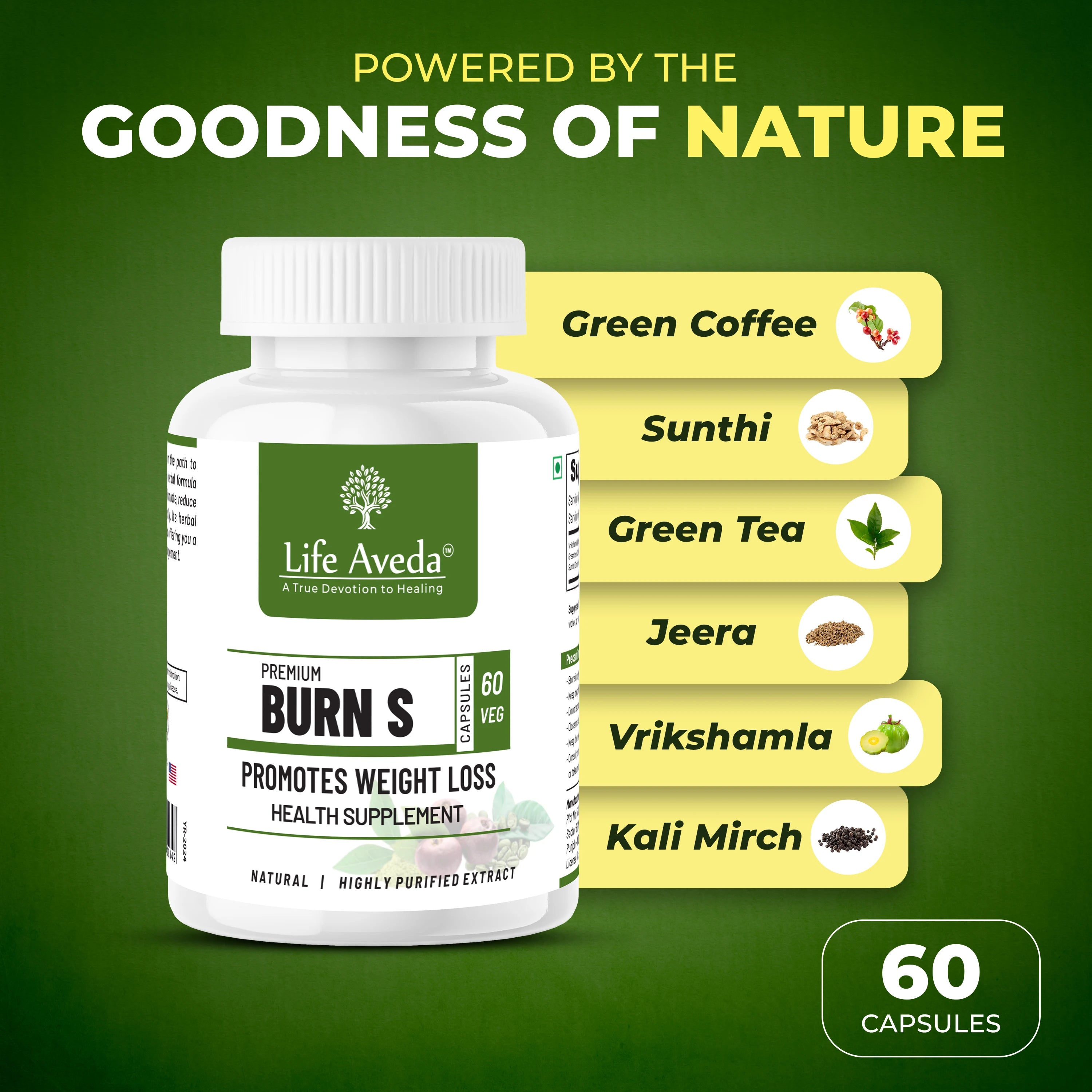 Life Aveda Burn S Capsules – Ayurvedic Weight Loss & Metabolism Support Supplement