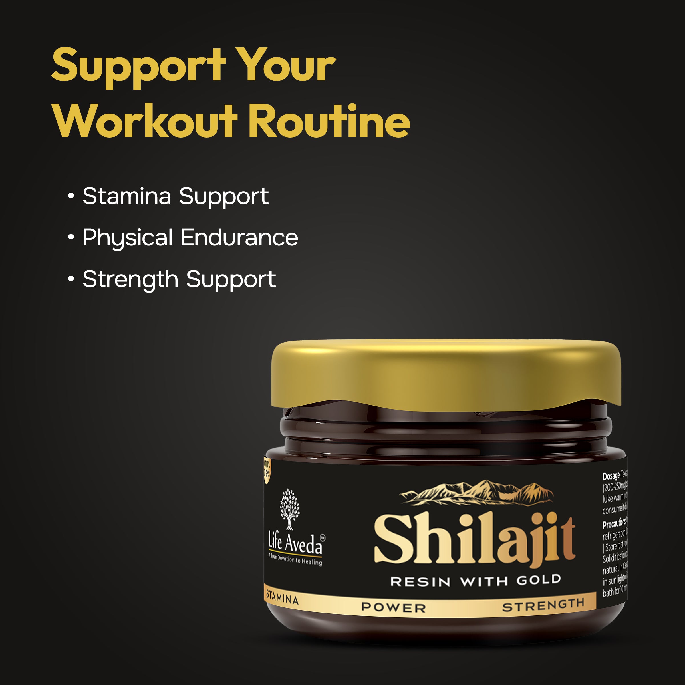 Shilajit Resin with Gold – Ayurvedic Support for Strength, Energy & Daily Wellness