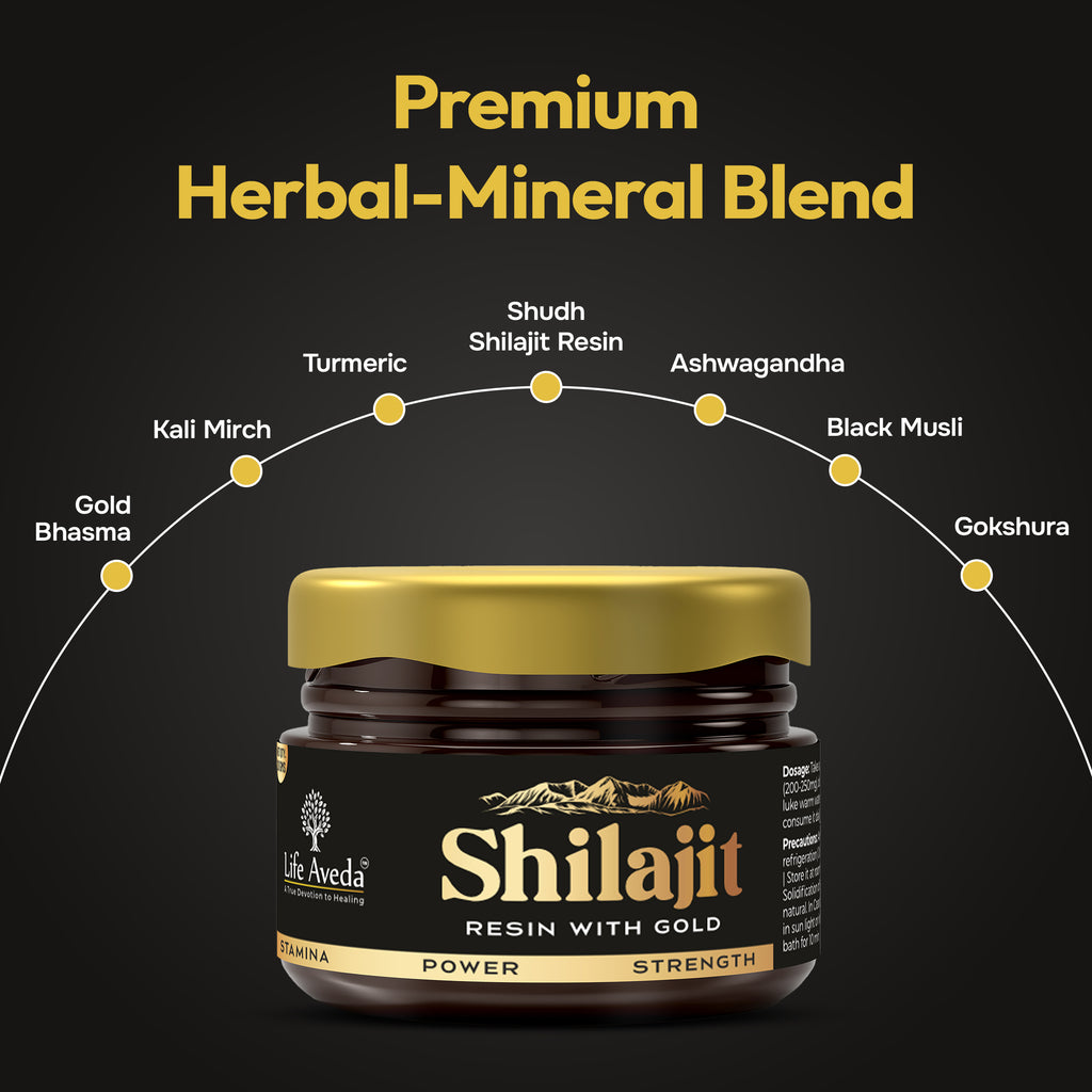 Shilajit Resin with Gold – Ayurvedic Support for Strength, Energy & Daily Wellness