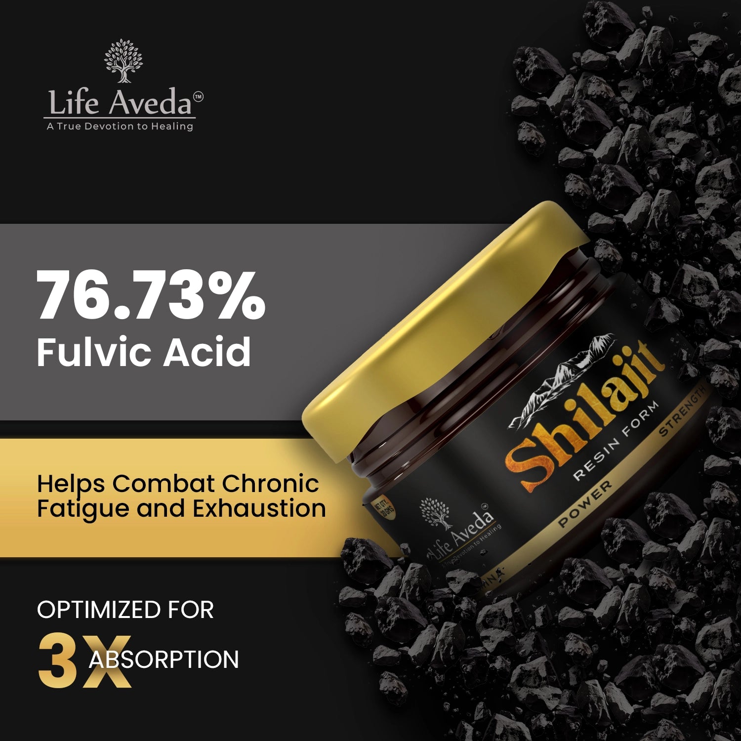 Shilajit resin for combat chronic fatigue and exhaustion - Life Aveda 