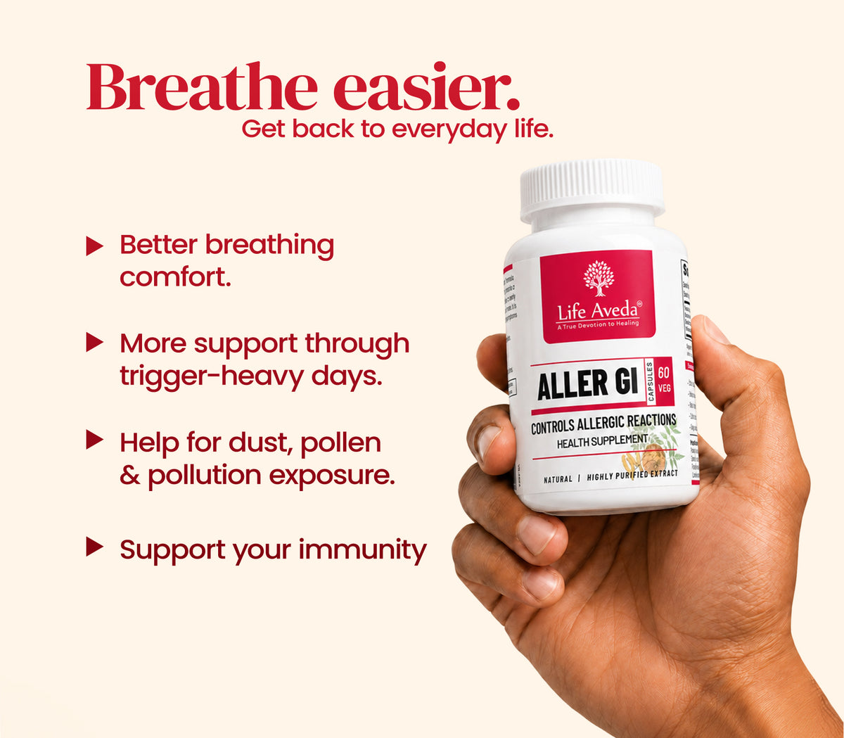 Comfort through dust, pollen & pollution