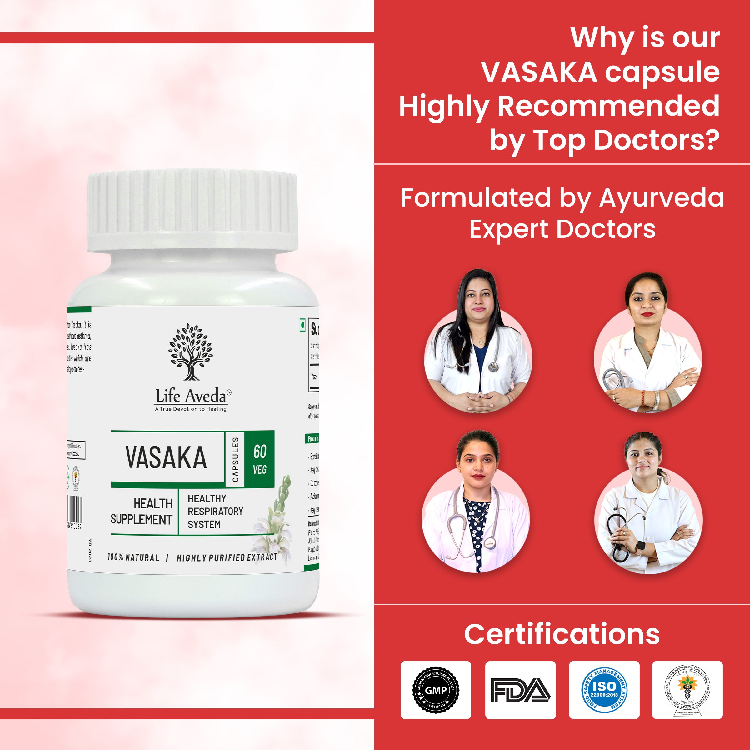 Life Aveda Vasaka Doctors Certifications