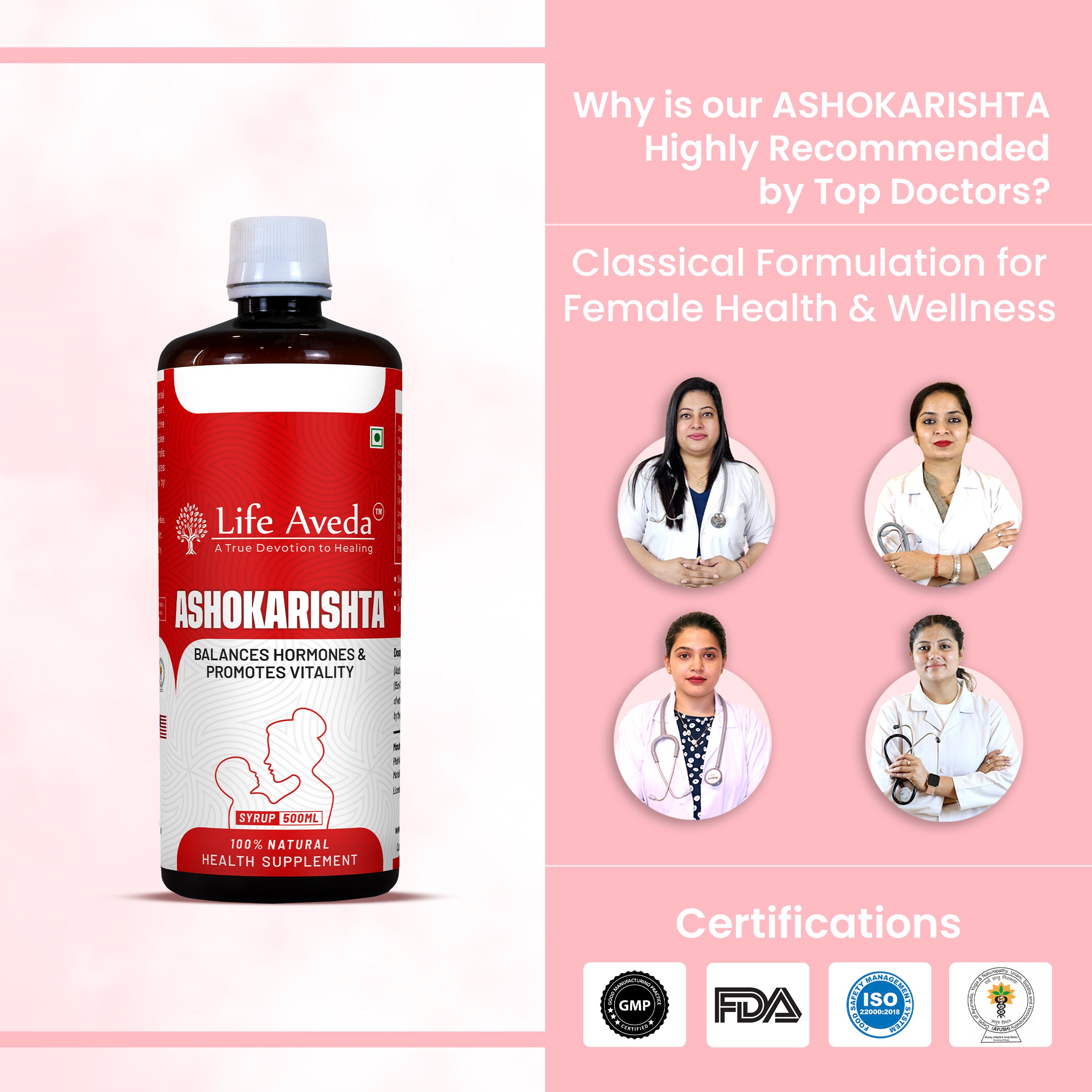 Life Aveda Ashokarishta Doctors Certifications