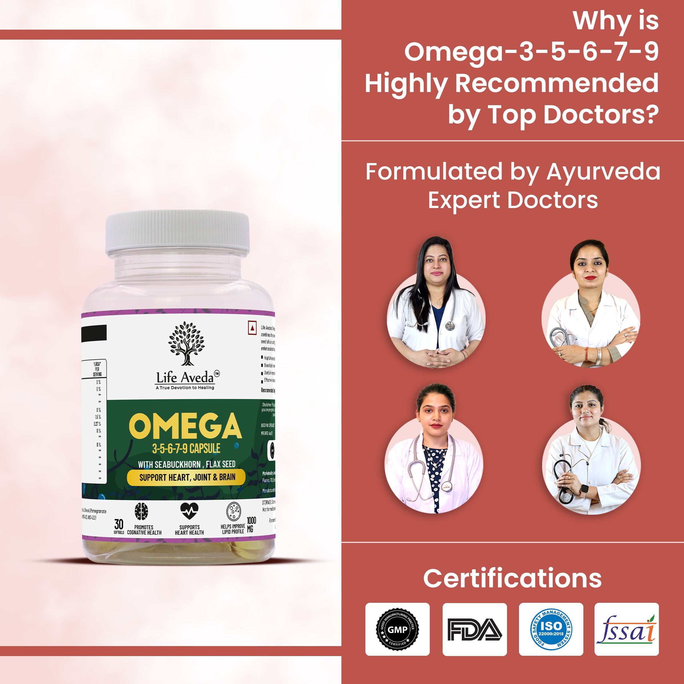 Life Aveda Omega 3-5-6-7-9 Doctors Certifications