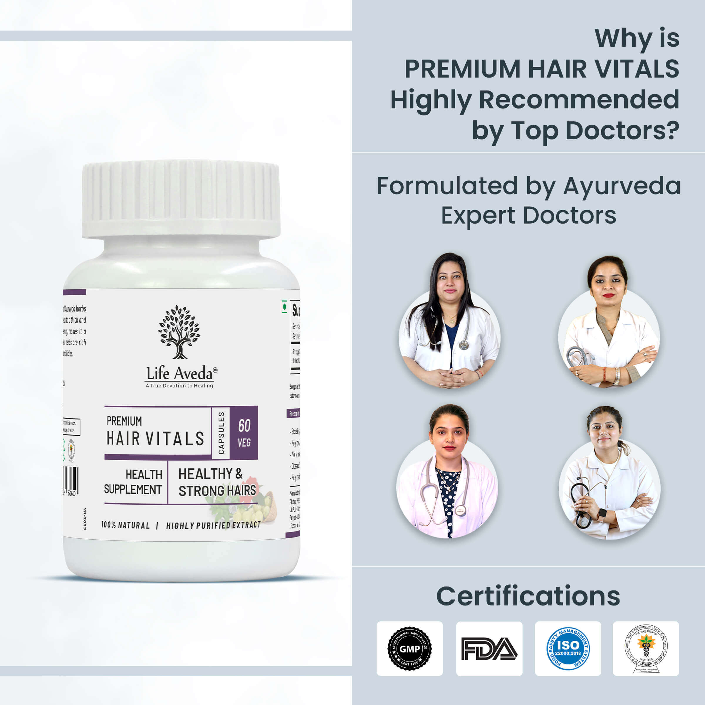 Life Aveda Premium Hair Vitals Doctors Certifications