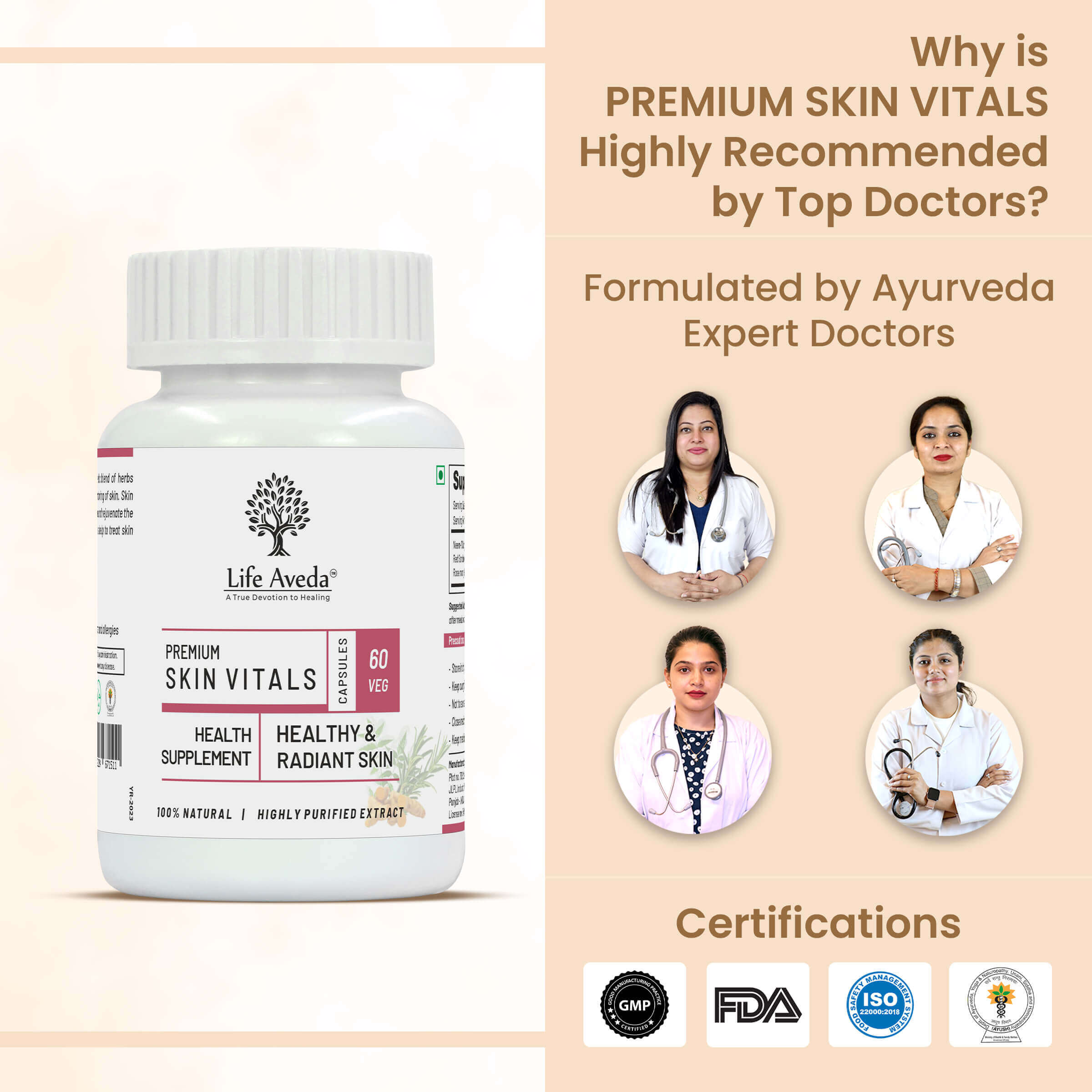 Life Aveda Premium Skin Vitals Doctors Certifications