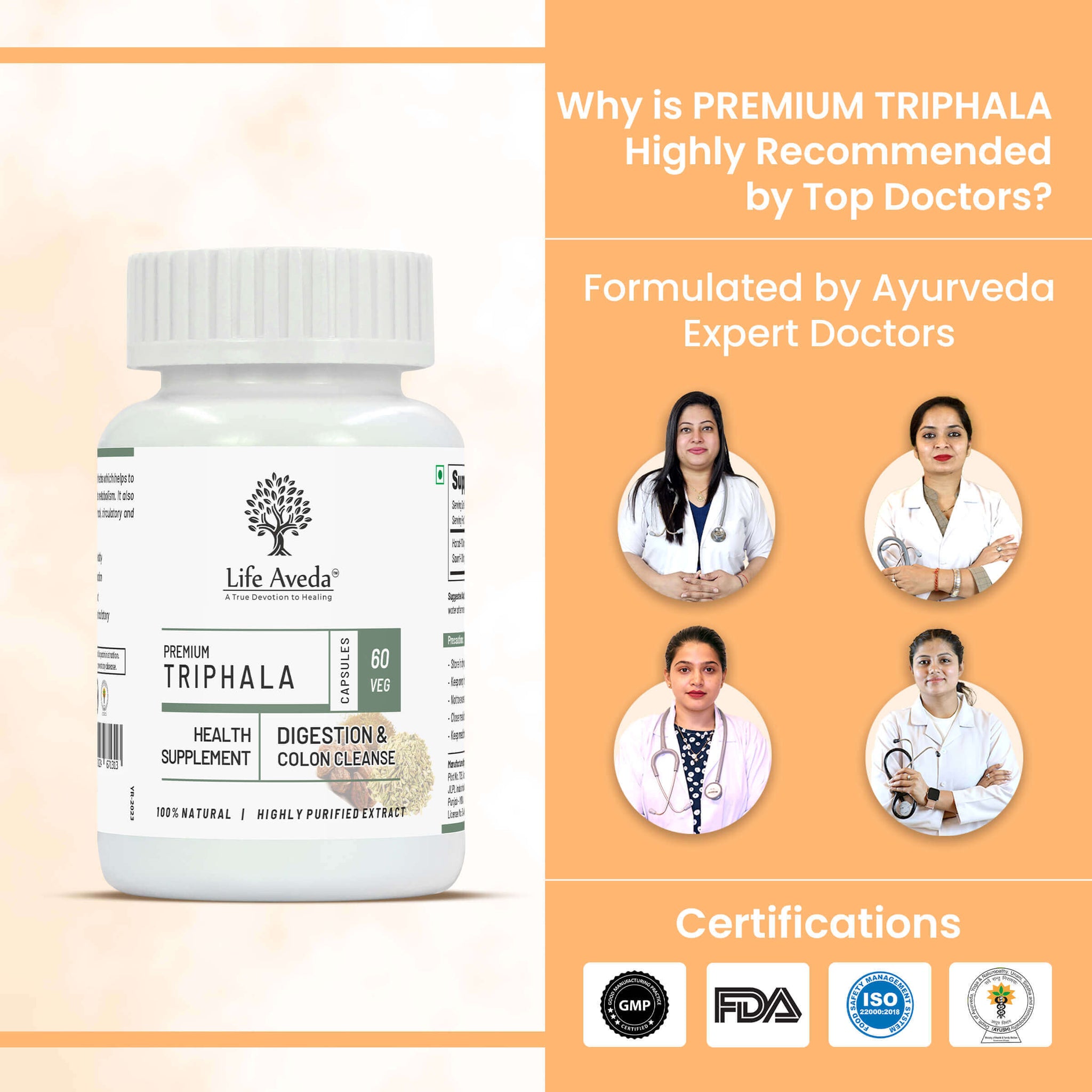 Life Aveda Premium Triphala Doctors Certifications