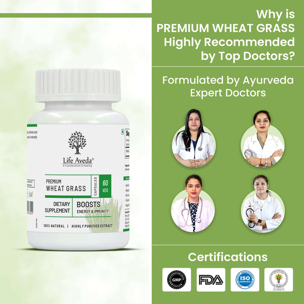 Life Aveda Premium Wheat Grass Doctors Certifications