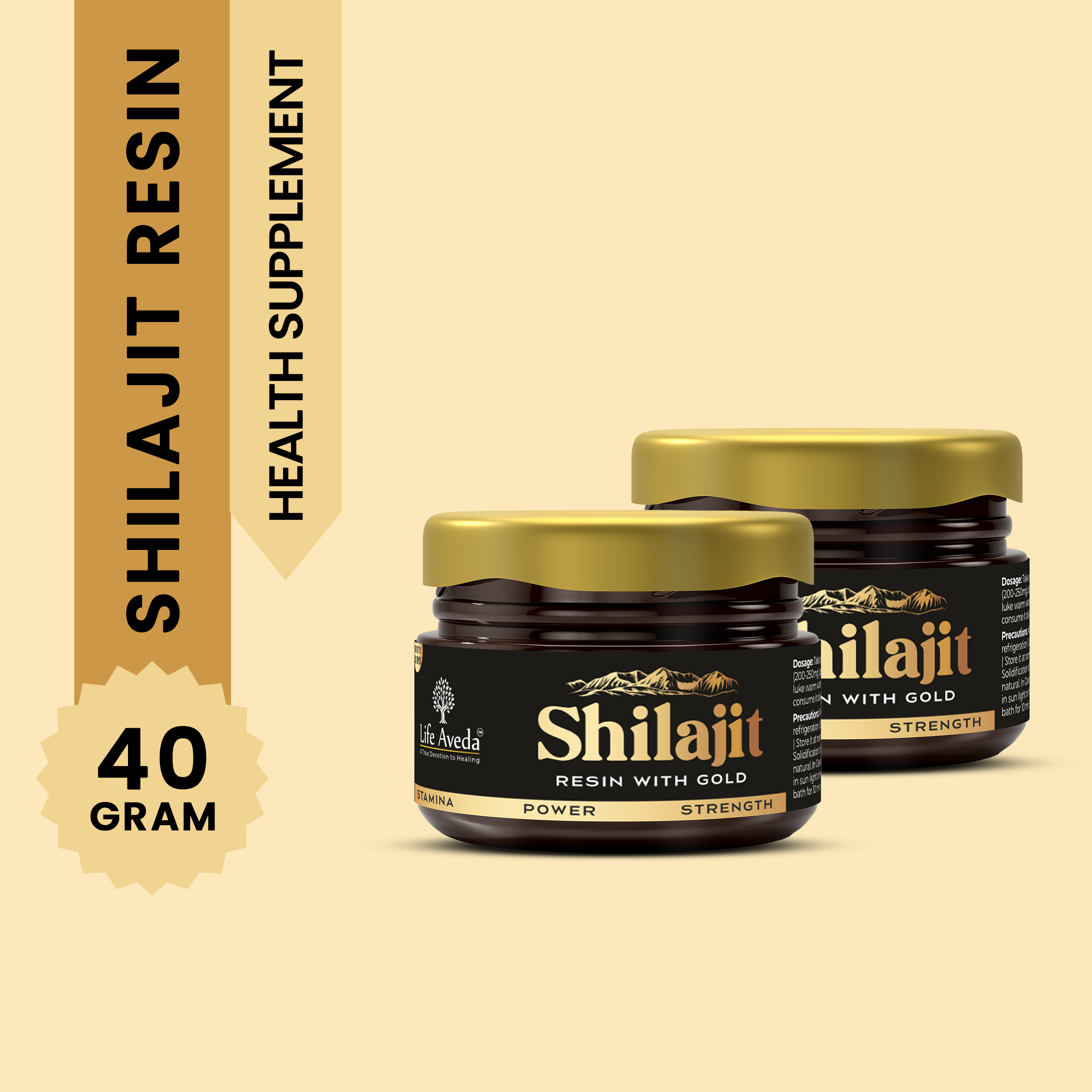 Shilajit Resin with Gold – Ayurvedic Support for Strength, Energy & Daily Wellness