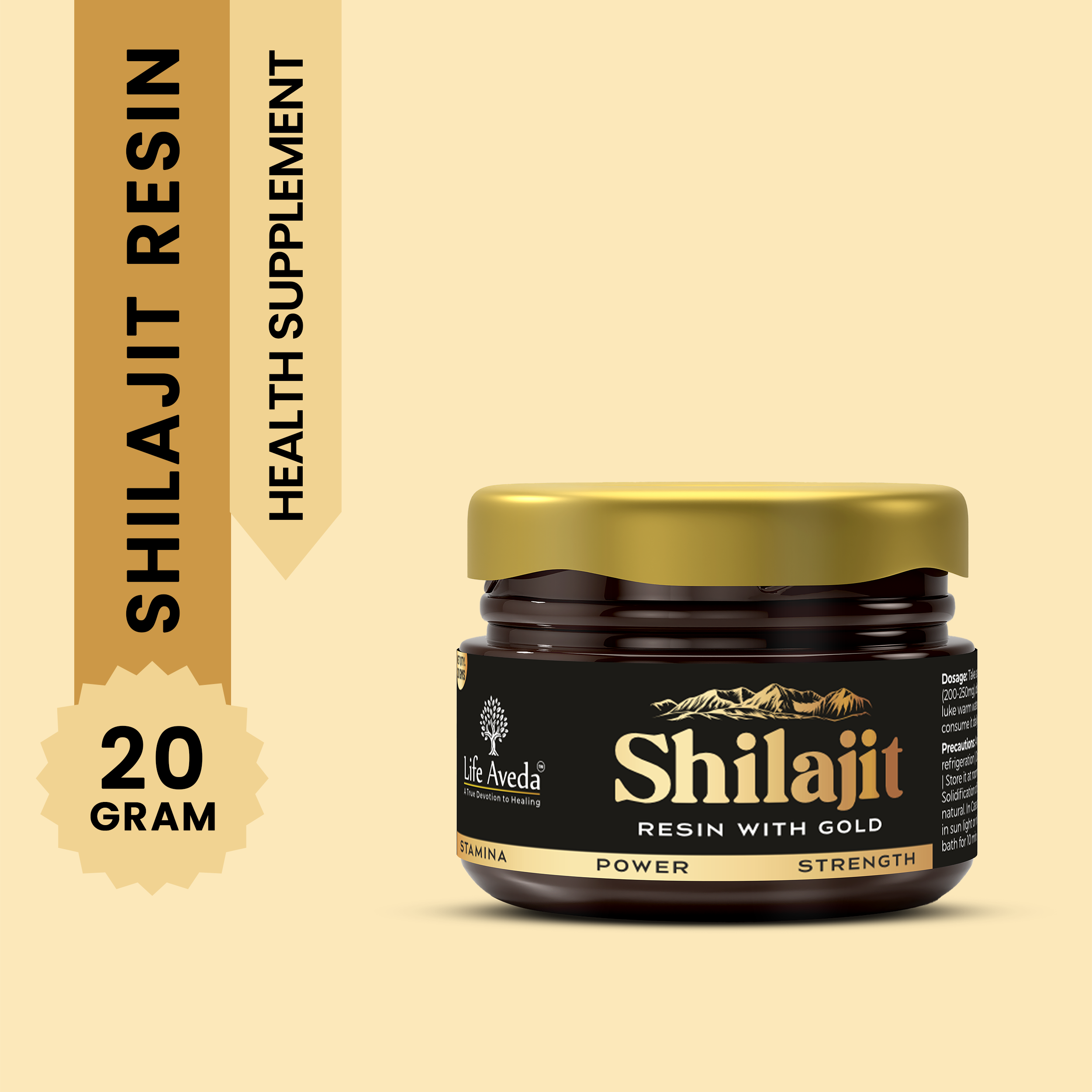 Shilajit Resin with Gold – Ayurvedic Support for Strength, Energy & Daily Wellness