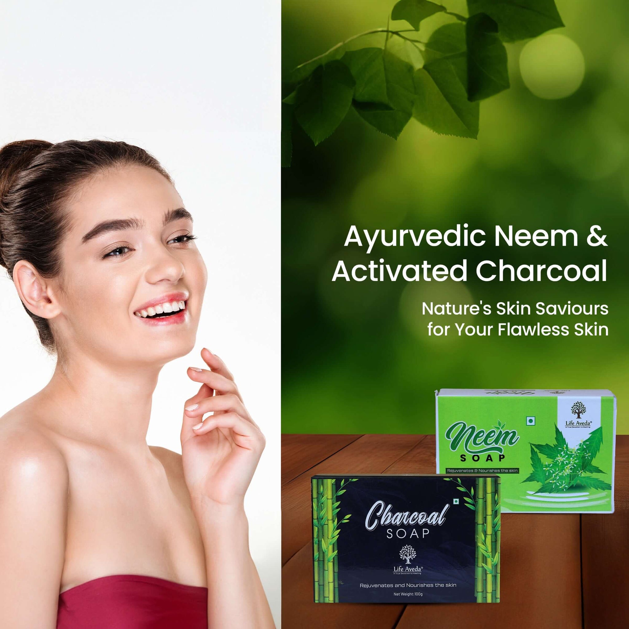 Herbal Soap Combo (Neem + Charcoal) - Pack of 2