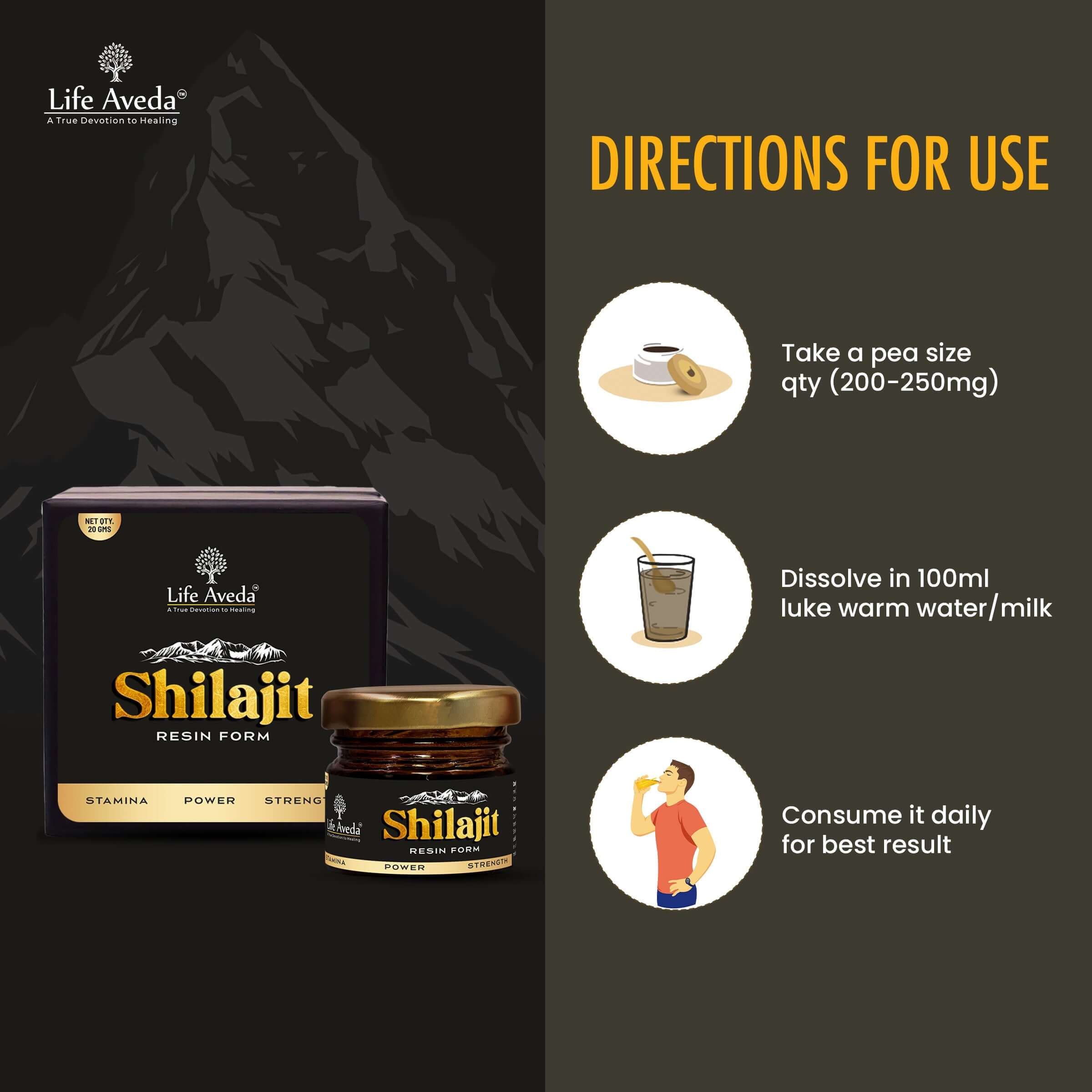 Shilajit Resin for  Strength, Stamina and Energy