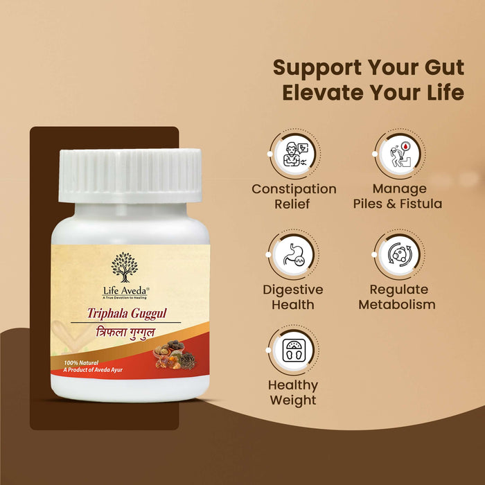Life Aveda Triphala Guggul Vati – Classical Ayurvedic Detox and Digestive Support