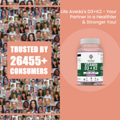Trusted By Consumers Life Aveda Vitamin D3+K2 Tablets