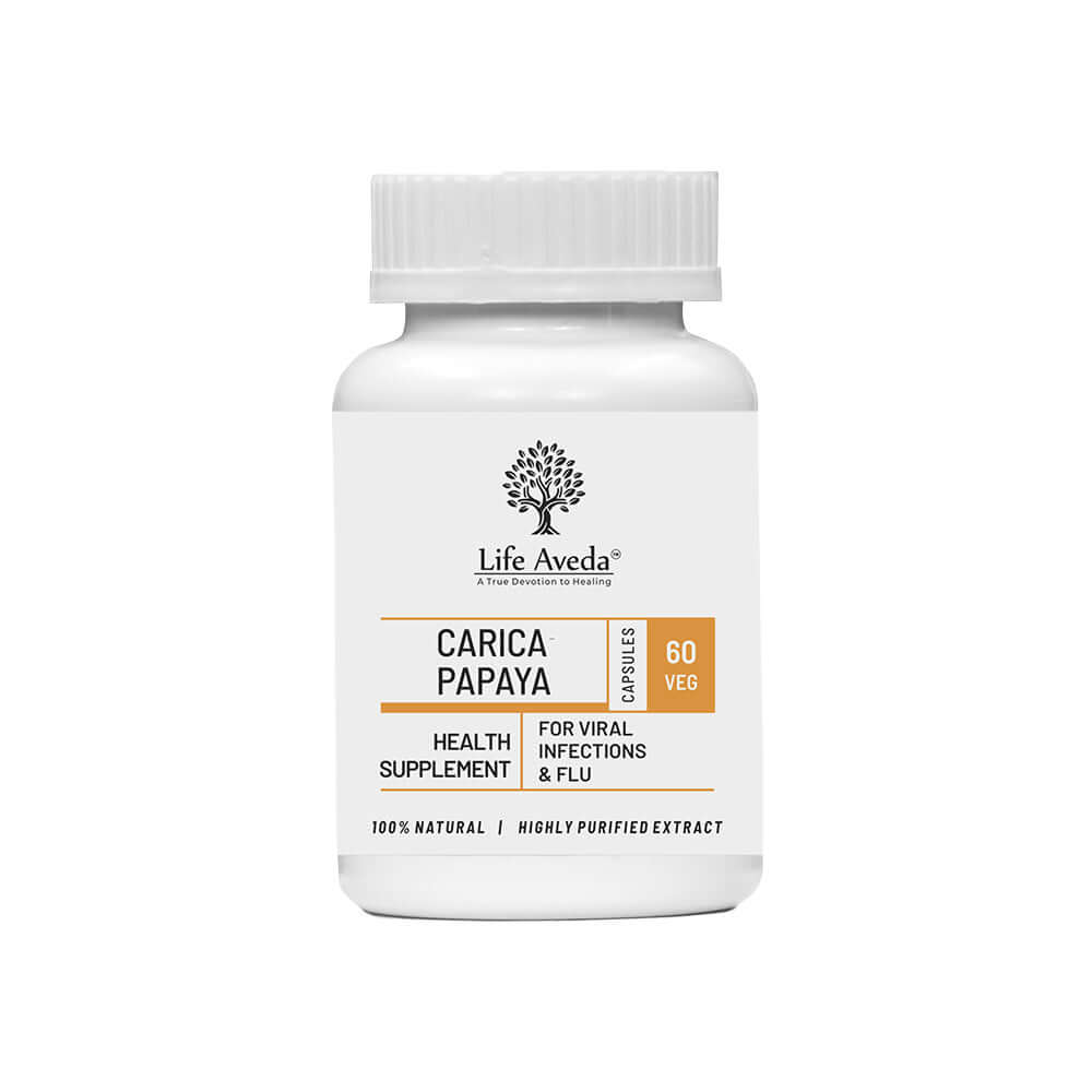 Ayurvedic Carica Papaya Capsules (60) | Natural Carica Papaya Herbal Supplement | Life aveda